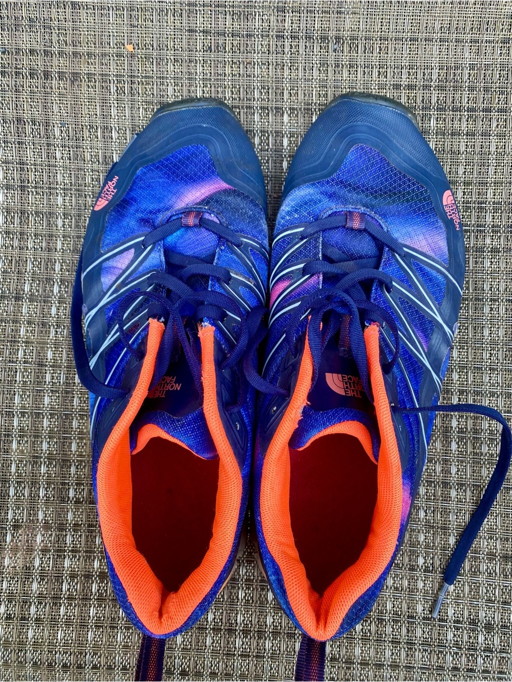 The North Face Women’s Blue Athletic Sneakers with Coral Lining